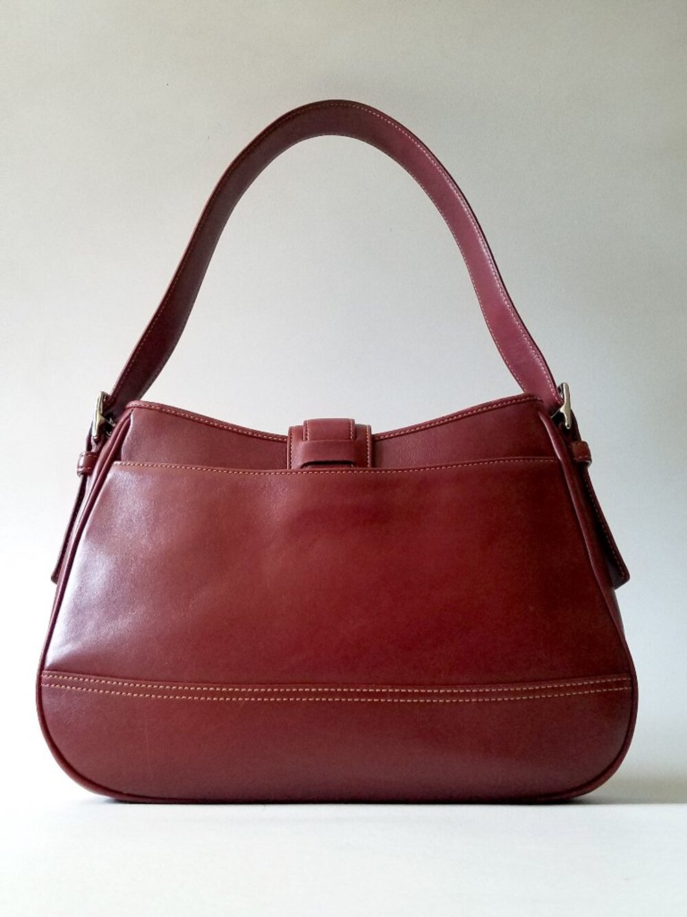 Vintage Coach Hampton Shoulder Bag Burgundy #7583 - Picture 2 of 7